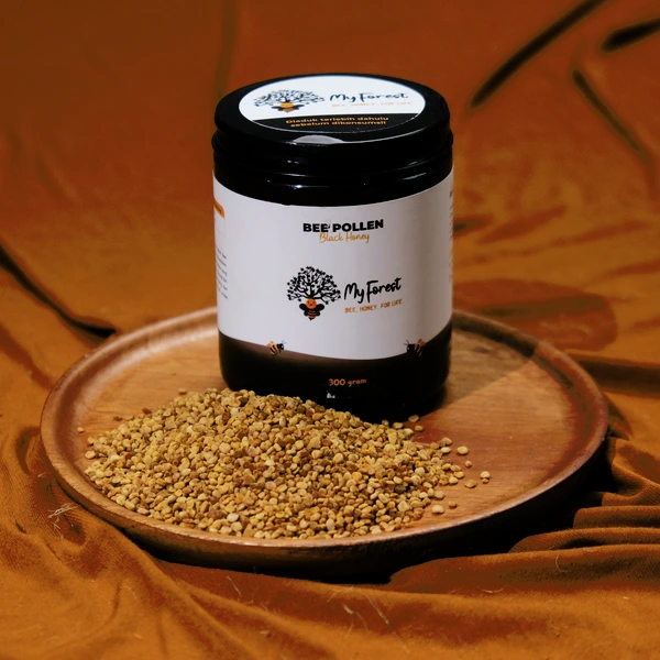 (Madu  Bee Pollen) My Forest Bee Pollen Black Honey 300 grm