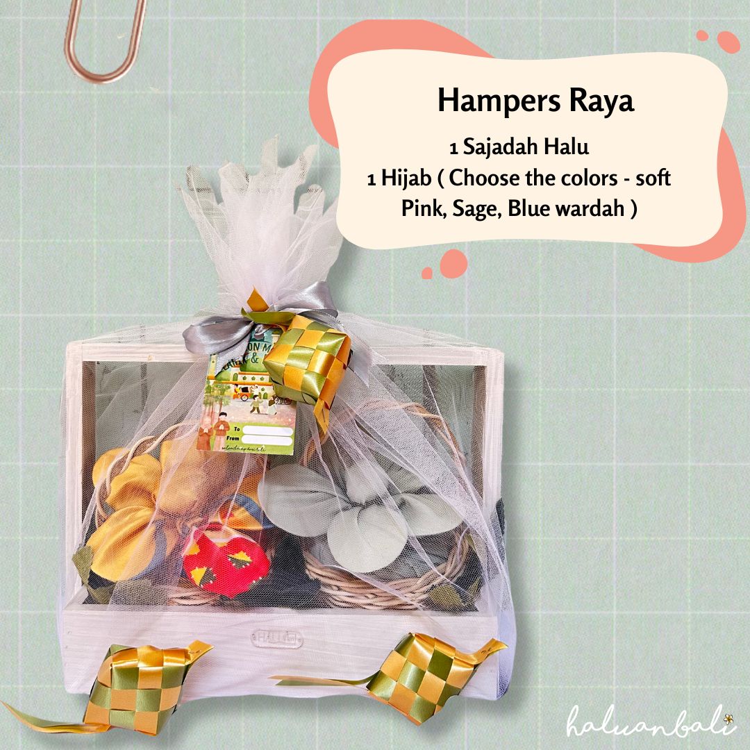 HaluanBali Hampers Lebaran Elegan – Sajadah & Hijab Voal Premium