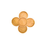 Coaster kayu jati diameter 8 cm
