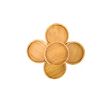 Coaster kayu jati diameter 8 cm