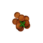 Coaster kayu jati diameter 8 cm
