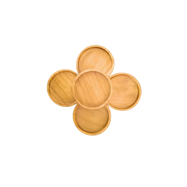 Coaster kayu jati diameter 8 cm