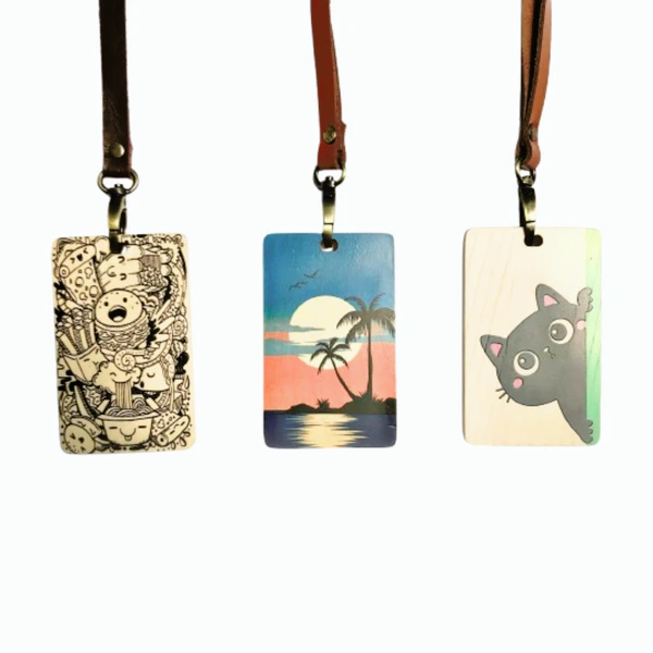 Customizeable Varian Lanyard Kayu Jati dan Maple