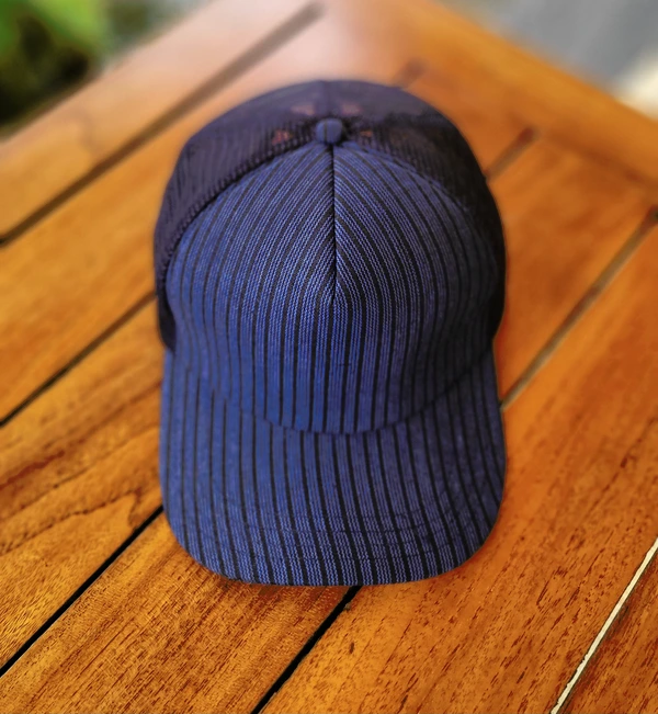 Mukuta topi jaring trucker hat topi pet bahan tenun tradisional asli