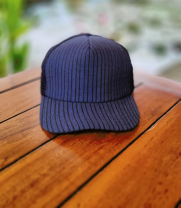 Mukuta topi jaring trucker hat topi pet bahan tenun tradisional asli
