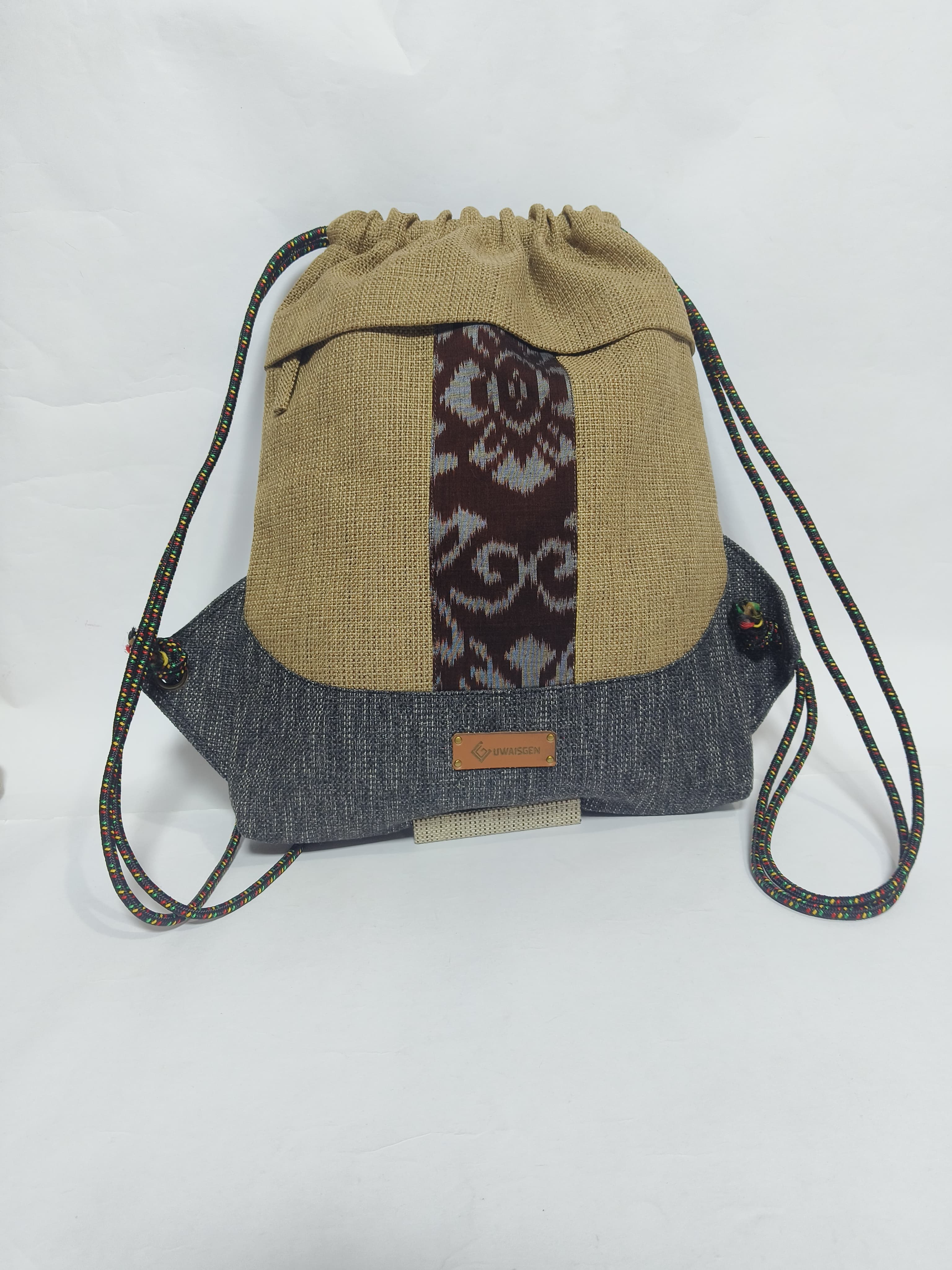UwaisGen Tas Serut Uwais Goni Endek Etnik Bali Ransel Unisex Handmade