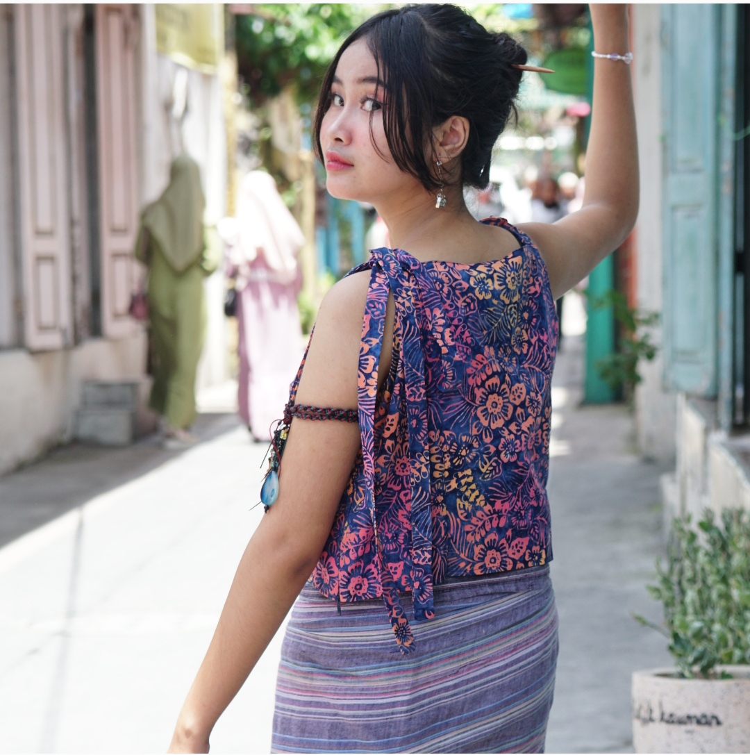 Tanktop batik cap by middaclo warna Ungu navy - outer tanktop - tanktop