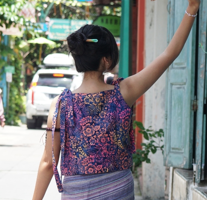 Tanktop batik cap by middaclo warna Ungu navy - outer tanktop - tanktop
