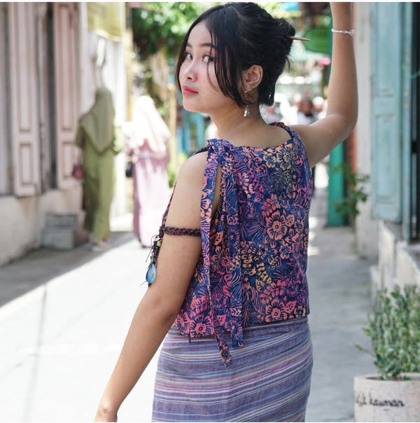 Tanktop batik cap by middaclo warna Ungu navy - outer tanktop - tanktop