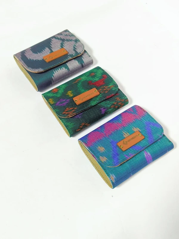 UWAISGEN Dompet Lipat Wanita Dompet Endek Etnik Bali Handmade Dompet Sena