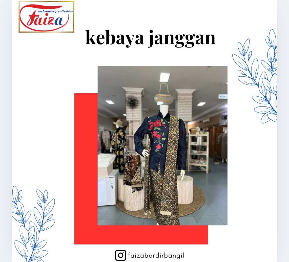 KEBAYA JANGGAN MOTIF MAWAR