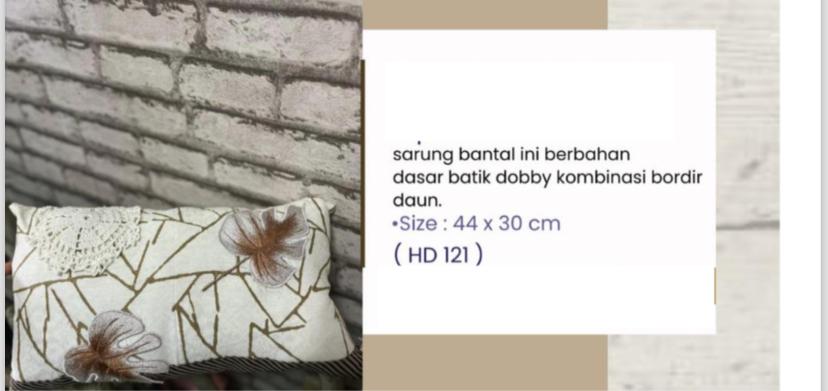 SARUNG BANTAL MNI BATIK DOBBY KOMBINASI BORDIR DAUN UK 42 X 31 CM