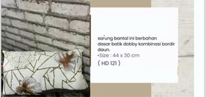 SARUNG BANTAL MNI BATIK DOBBY KOMBINASI BORDIR DAUN UK 42 X 31 CM