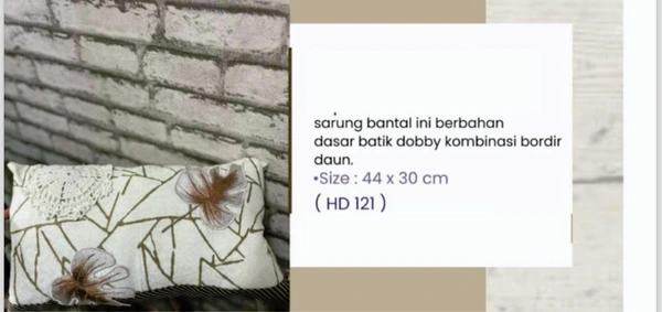 SARUNG BANTAL MNI BATIK DOBBY KOMBINASI BORDIR DAUN UK 42 X 31 CM
