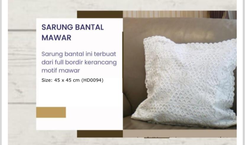 SARUNG BANTAL MOTIF MAWAR UK 45 X 45 CM