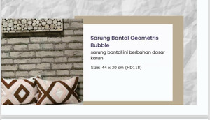 SARUNG BANTAL GEOMETRIS BUBBLE UK 44 X 30 CM