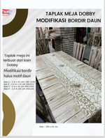 TAPLAK MEJA DOBBY MODIFIKASI BORDIR DAUN UK 1,5 M