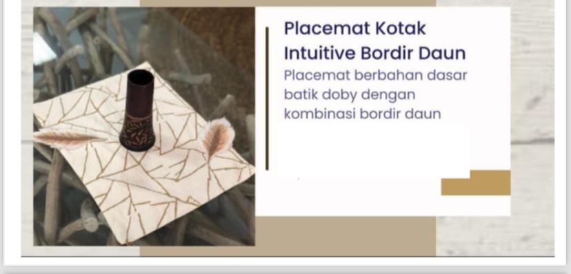 PLACEMAT KOTAK INTUITIVE BORDIR DAUN UK 42 X 31 CM