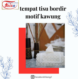 Tempat tisu Bordir Motif Kawung