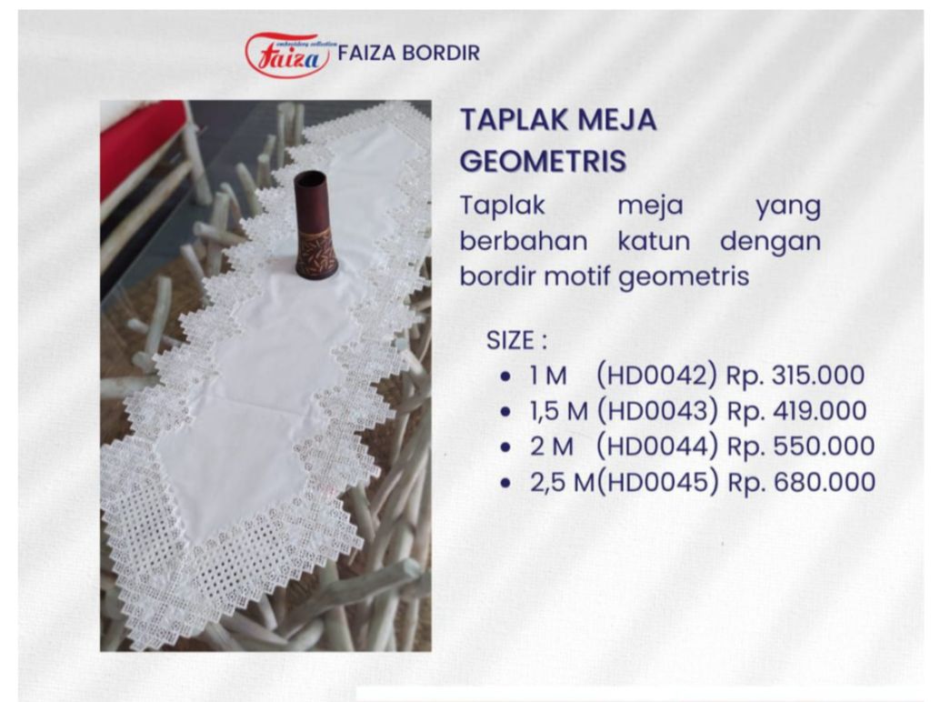 Taplak Meja Geometris