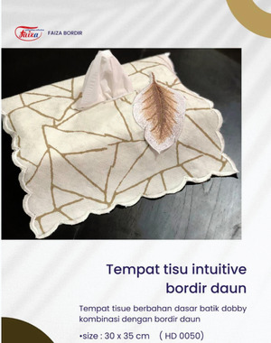Tempat Tisu Intuitive Bordir Daun