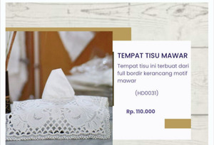 Tempat Tisu Motif Mawar