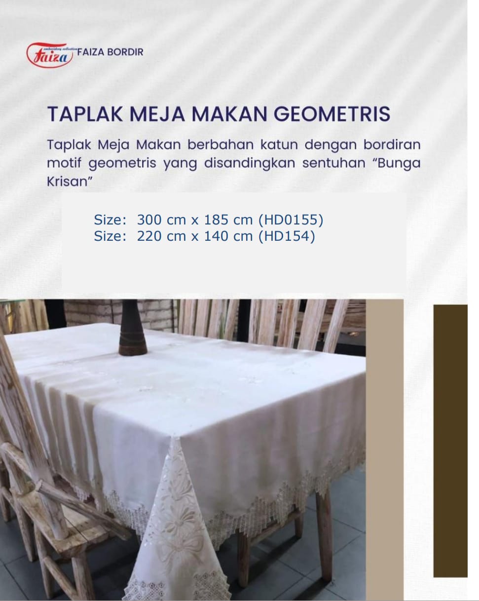 Taplak Meja Makan Geometris 300 X 185 CM