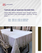 Taplak Meja Makan Geometris 300 X 185 CM