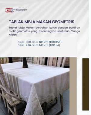 Taplak Meja Makan Geometris 220 X 140