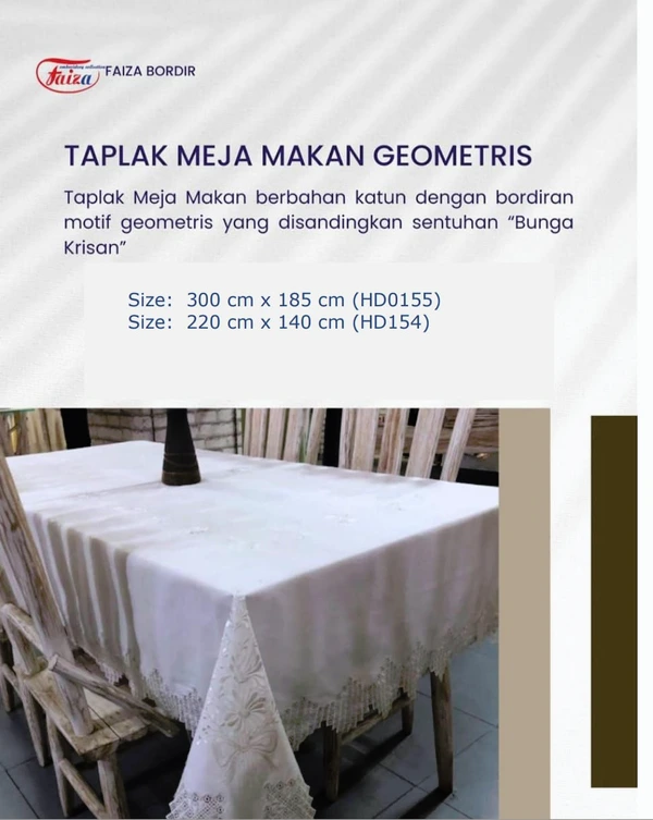 Taplak Meja Makan Geometris 220 X 140