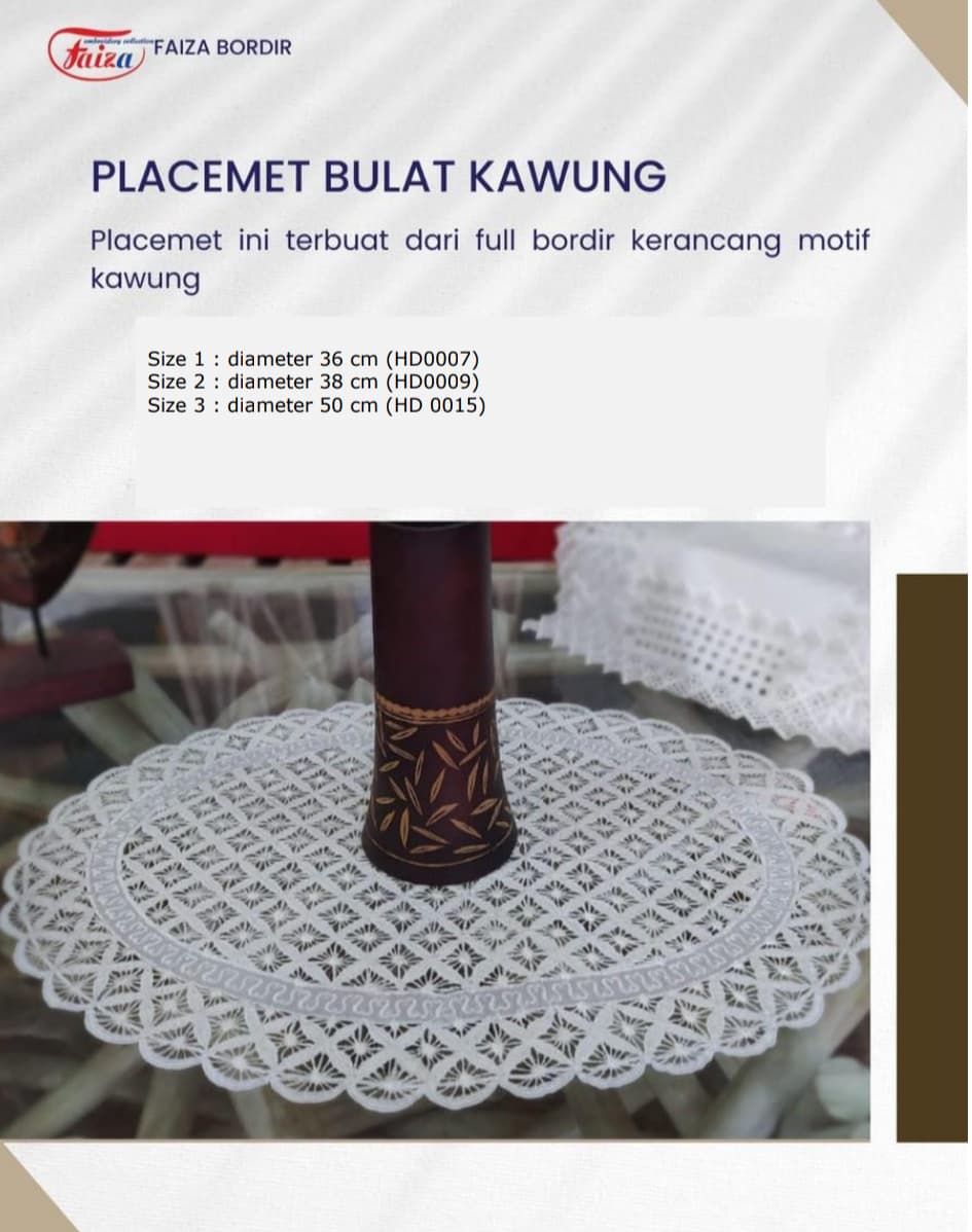 Placemat Bulat Kawung D 38 CM