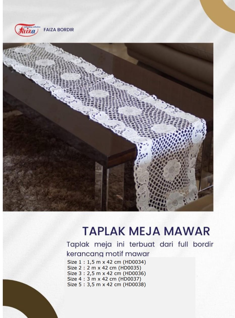 Taplak Meja Mawar diameter 3,5 m