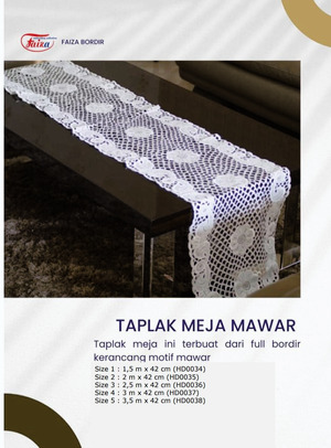 Taplak Meja Mawar D 70 CM