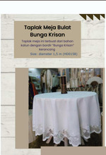 TAPLAK MEJA BULAT BUNGA KRISSAN D 1,5
