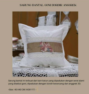 SARUNG BANTAL GONI BORDIR ANGGREK