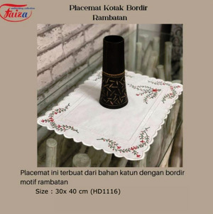 PLACEMAT KOTAK BORDIR RAMBATAN 30 X 39 CM