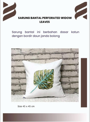 SARUNG BANTAL PERFORATED WIDOW LEAVES 45 X 45 CM