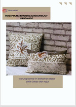 SARUNG BANTAL MINI BORDIR MOTIF DAUN RAJUT HANDMADE UK 44 x 30 CM