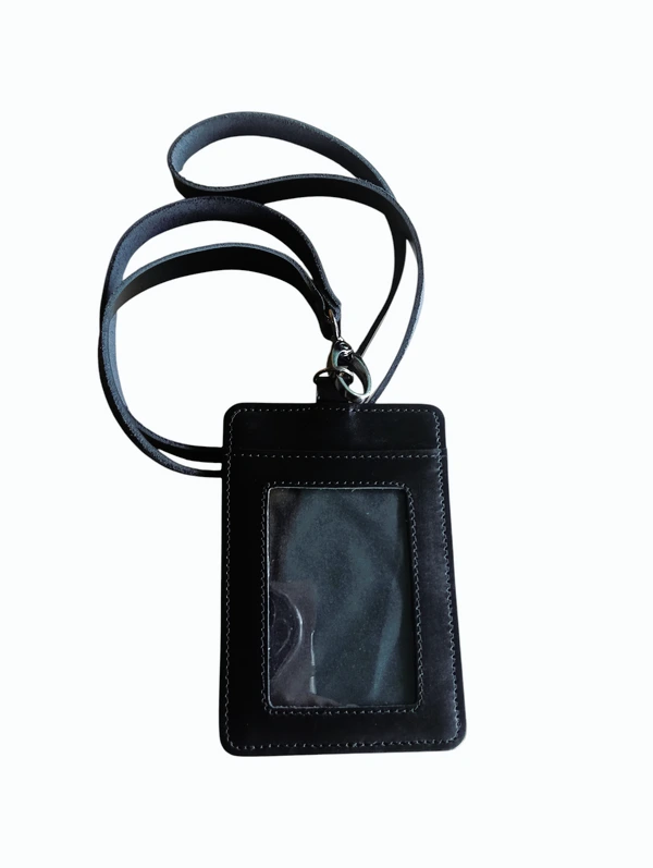 Id card/ lanyard kulit grafir