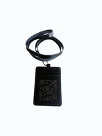 Id card/ lanyard kulit grafir