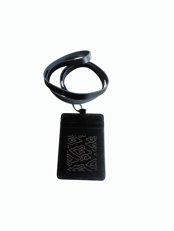 Id card/ lanyard kulit grafir