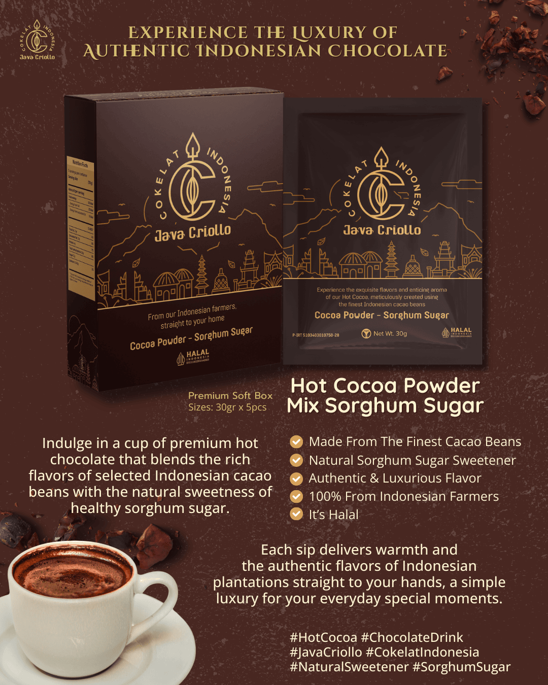 Hot Cocoa Powder Mix Sorghum Sugar