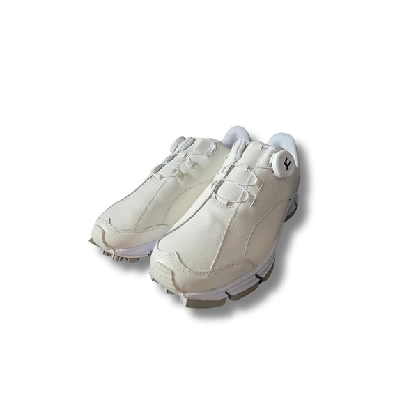 NOBF Sepatu Golf JC Full White BOA Dial Lacing - Ringan, Anti Slip, Premium Leather Look
