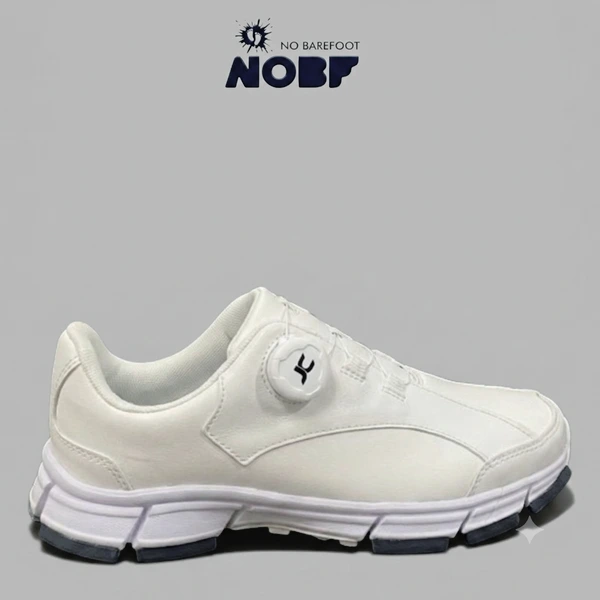 NOBF Sepatu Golf JC Full White BOA Dial Lacing - Ringan, Anti Slip, Premium Leather Look