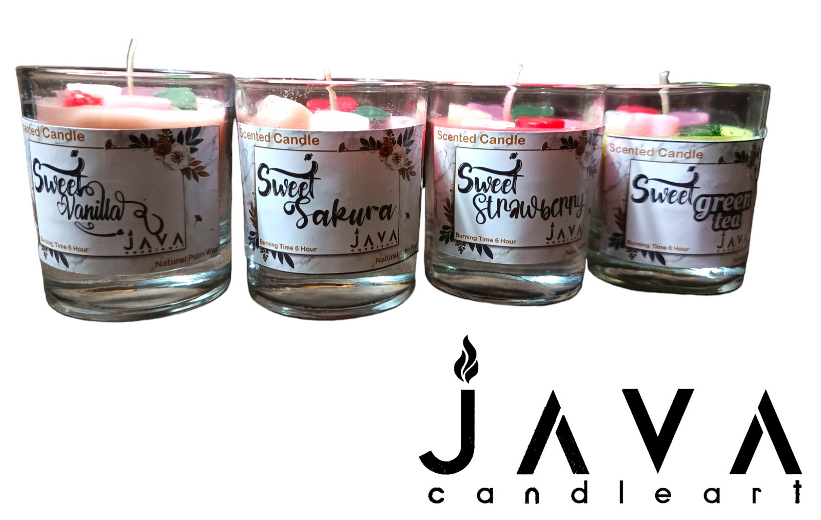 Lilin Aromatherapy Java Candle Art Natural Wax Gelas Sloki 60Gr