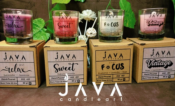 Lilin Aromatherapy Java Candle Art Natural Wax Gelas Sloki 60Gr