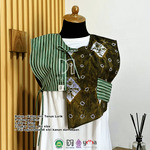 Heva Vest Rompi Wanita Batik Jumputan mix Tenun Lurik by Dea Modis Jumputan
