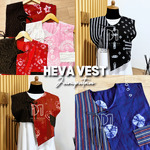 Heva Vest Rompi Wanita Batik Jumputan mix Tenun Lurik by Dea Modis Jumputan