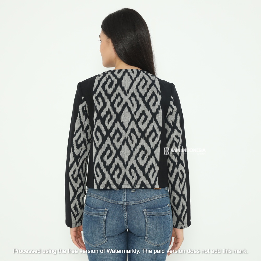 KIBS Jaket Zarra Tenun Jepara Samima Hitam Formal