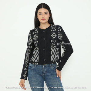 KIBS Jaket Zarra Tenun Jepara Samima Hitam Formal